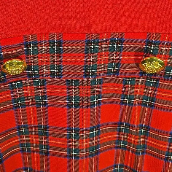 Venus red and plaid long sleeve midi dress size 12 - Picture 12 of 12